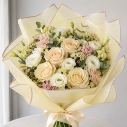 Ūdensizturīga ziedu iesaiņošanas plēve GOLDEN ROSE, Cream, 20 loksnes