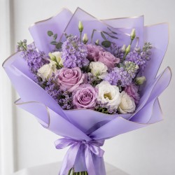 Ūdensizturīga ziedu iesaiņošanas plēve GOLDEN ROSE, Lavender, 20loksnes