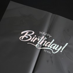 Ziedu plēve caurspīdīga HAPPY BIRTHDAY 15loksnes