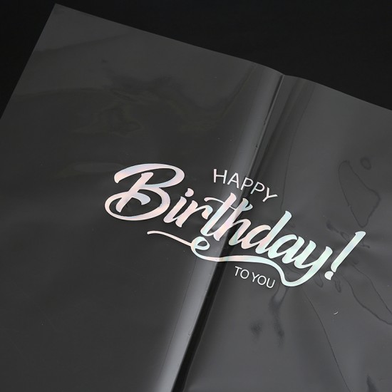Waterproof flower film transparent HAPPY BIRTHDAY 15sheets