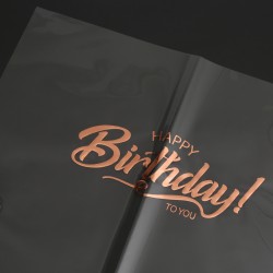 Ziedu plēve caurspīdīga HAPPY BIRTHDAY 15loksnes
