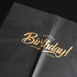 Ziedu plēve caurspīdīga HAPPY BIRTHDAY 15loksnes