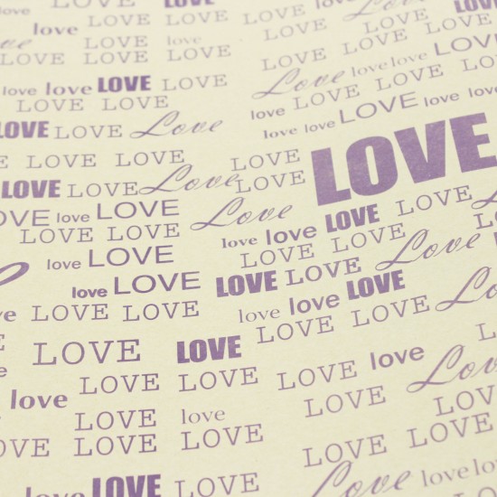 Wrapping paper LOVE 50x70cm 40pcs