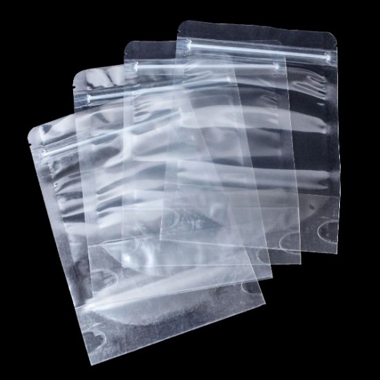 DOYPACK bag with zip-lock 18*26+4cm, Transparent, 10pcs