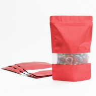 DOYPACK bag with zip-lock 18*26+4cm, red, 10pcs
