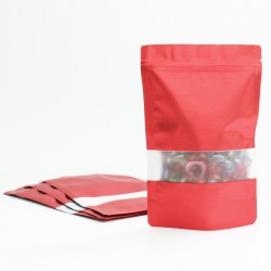 DOYPACK bag with zip-lock 12*20+4cm, red, 10pcs