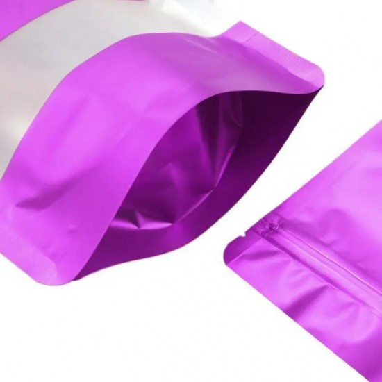 DOYPACK bag with zip-lock 15*21+4cm, Purple, 10pcs
