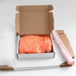 Ready to ship packing set for Online Order: boxes 20*15*5cm., 5pcs.+bubble film 1m., +courier bags 5pcs., +filler 2pack.