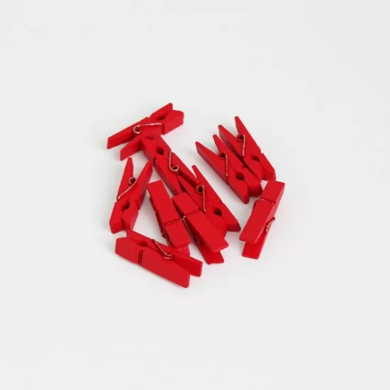 DIY wooden pins 3,5cm 10pcs, red