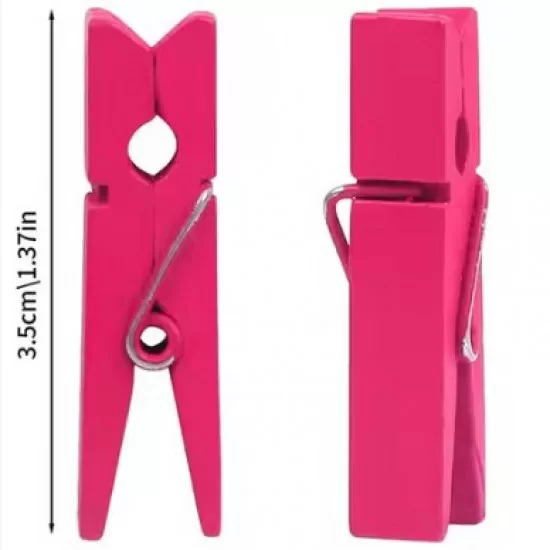 DIY wooden pins 3,5cm 10pcs, hot pink