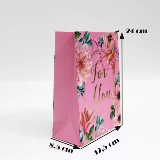 Подарочный пакет Just For You с веревочными ручками 18*24*8,5cm, 12шт.
