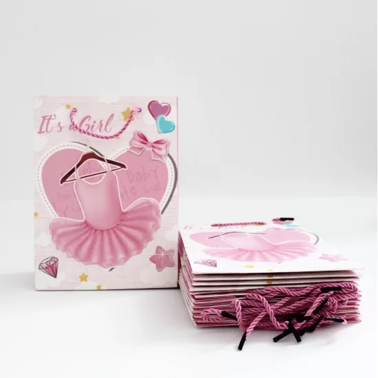 Gift bags, BABY GIRL,18*24*8,5cm, 12pcs