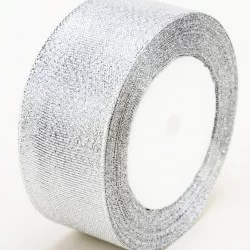 Auduma dāvanu lente 40mm/20m, "silver"