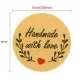 Stickers HANDMADE WITH LOVE d-2,5cm, 500pcs
