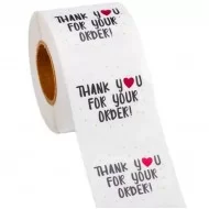 Stickers THANK YOU FOR YOUR ORDER d-3.8cm, 500pcs.