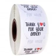 Stickers THANK YOU FOR YOUR ORDER d-3.8cm, 500pcs.