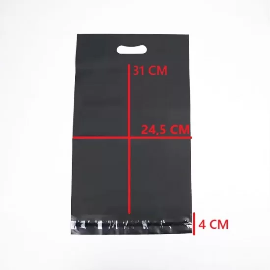 Kurjeru aploksne ar rokturiem, 24,5*31+4cm, melna krāsa, 100gab.