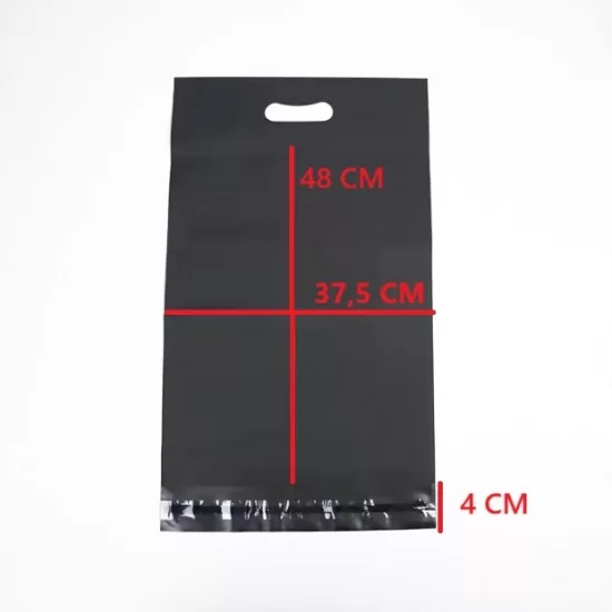 Kurjeru aploksne ar rokturiem, 37,5*48+4cm, melna krāsa, 10gab.