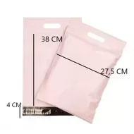 Kurjeru aploksne ar rokturiem, 27,5*38+4cm, kr.rozā, 100gab.