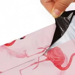 Ūdensiztūrīgie kurjeru maisi paku sūtījumiem 17*26+4cm, kr. FLAMINGO, 100gab.