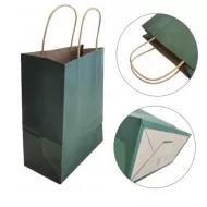 Paper bag with twisted handles 27*21*11cm, green, 12pcs