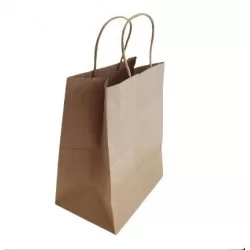 Paper bag with twisted handles 21*15*8cm, kraft, 12pcs