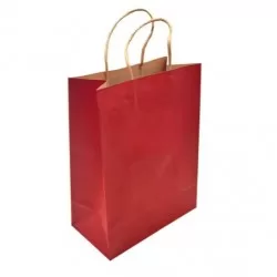 Paper bag with twisted handles 21*15*8cm, red, 12pcs