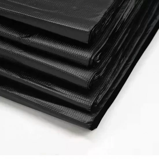 Shopping bags with handles, HDPE, 26*28+12cm, 100pcs, black