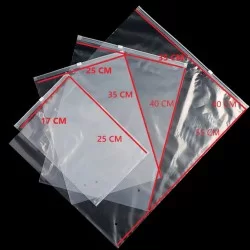 PE Bags transparent, zip lock with slider, mix size, 60 microns, 12pcs