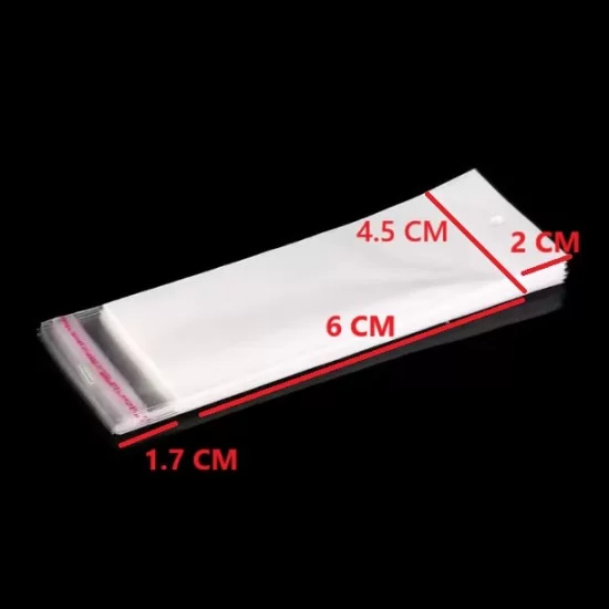 Maisiņi iepakošanai ar caurumu un līmlenti 4,5*6cm, 100gab.