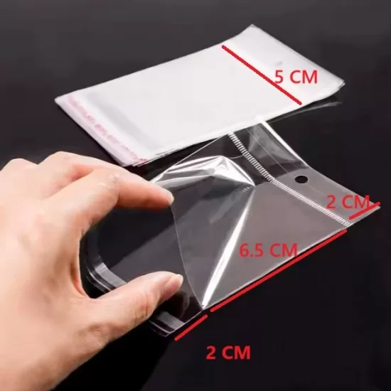 Bags with hole and self-adhesive film OPP 5*6.5cm, 100pcs