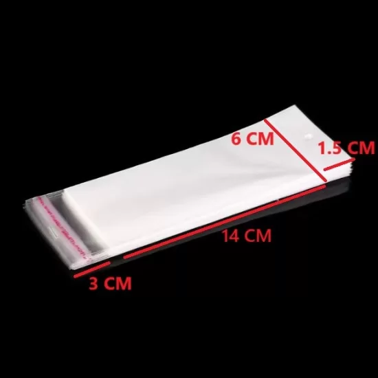 Bags with hole and self-adhesive film OPP 6*14 cm, 200pcs