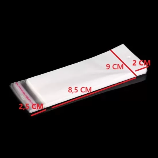 Bags with hole and self-adhesive film OPP 9*8,5cm, 200pcs