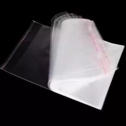 Transparent bag self-adhesive sealing bags, 25 micro, with hole, 32*40+3cm, 100pcs
