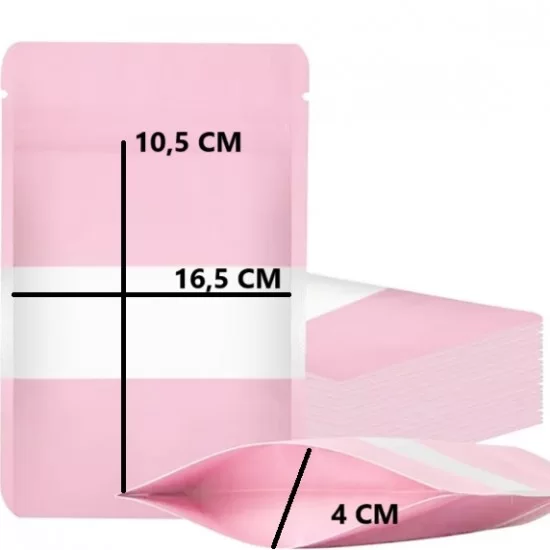Maiss DOYPACK ar zip lock aizdari 10,5*16,5+4cm, kr. rozā, 10gab.