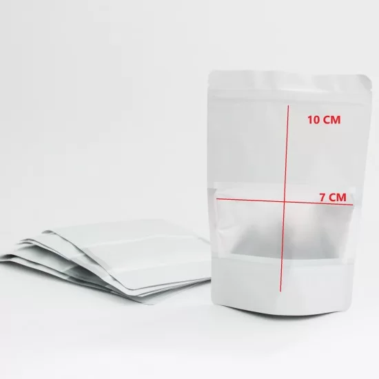 Maiss DOYPACK ar zip lock aizdari 7*10+3cm, kr. pelēkā, 10gab.