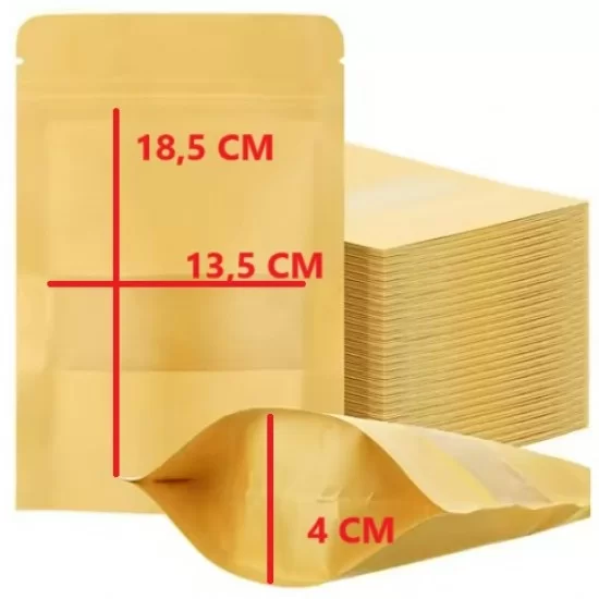 Пакет DOYPACK с застёжкой zip-lock 13,5*18,5+4см, коричнейвый , 10шт.