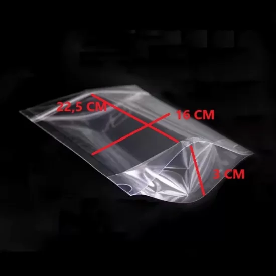 DOYPACK bag with zip-lock 16*22,5+4cm, Transparent, 10pcs