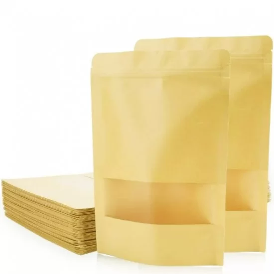 Пакет DOYPACK с застёжкой zip-lock 13,5*18,5+4см, коричнейвый , 10шт.